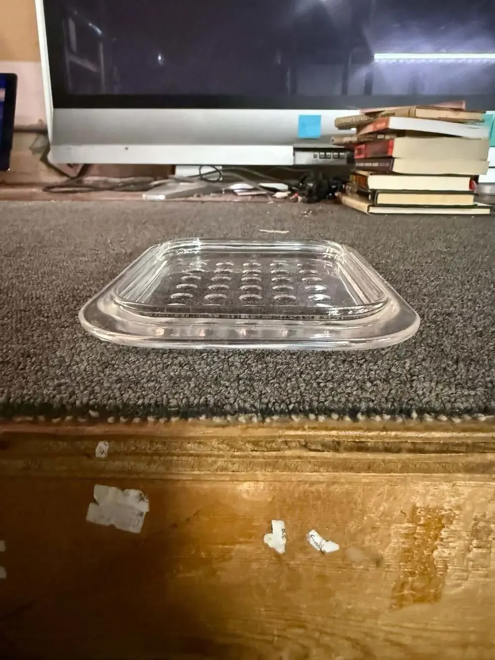 Pyrex MC-1-C Glass Lid Clear Dimpled Pattern